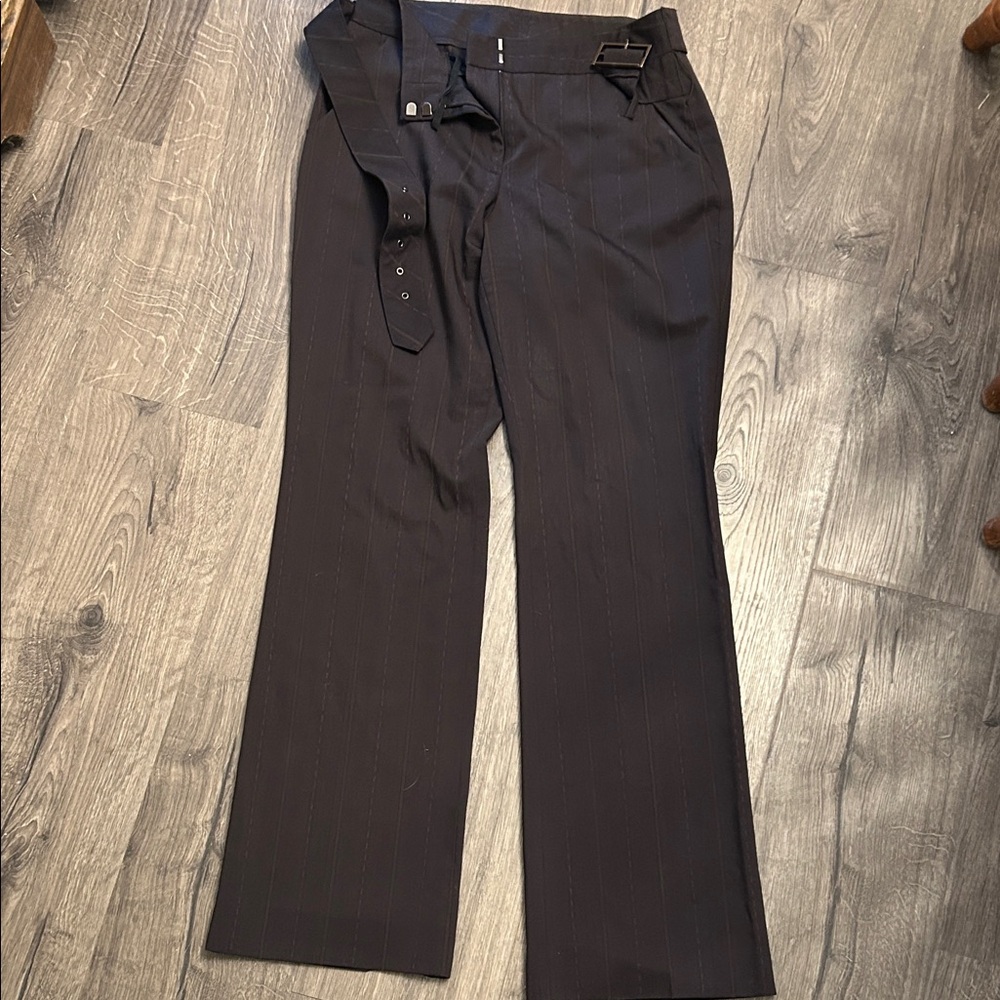 Anne Klein Brown Pinstripe Suit